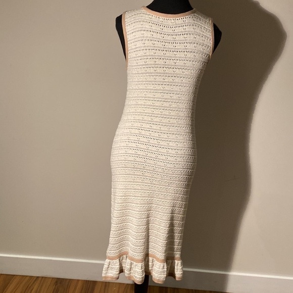 Vintage style Beige crochet see through dress woman size S - Picture 8 of 13